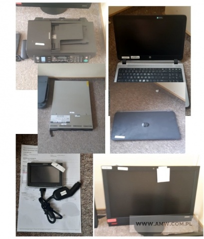 Sprzęt informatyczny (bez dysków twardych) - pakiet zawierający 24 poz. asort. (wg oddzielnego wykazu), w tym m.in.: komputery LENOVO THINKCENTRE, notebooki DELL, UPS AMC SMARTUPS itp. 